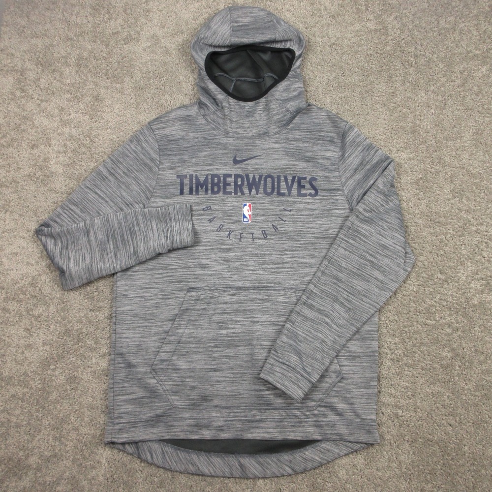 Minnesota Timberwolves Sweater Mens Large Gray Hoodie Sweatshirt Nike Drifit EUC